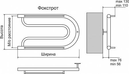 Фокстрот AISI 32х2 320х500 Полотенцесушитель  TERMINUS Сергиев Посад - фото 3