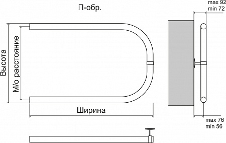 Эконом П-обр AISI 32х2 320х500 Полотенцесушитель  TERMINUS Сергиев Посад - фото 3